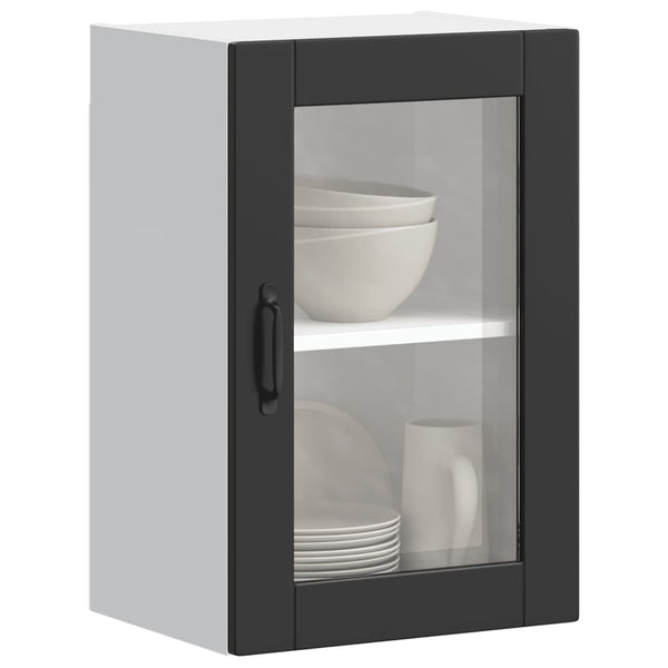Küchen Hängeschrank Schwarz Glastür
