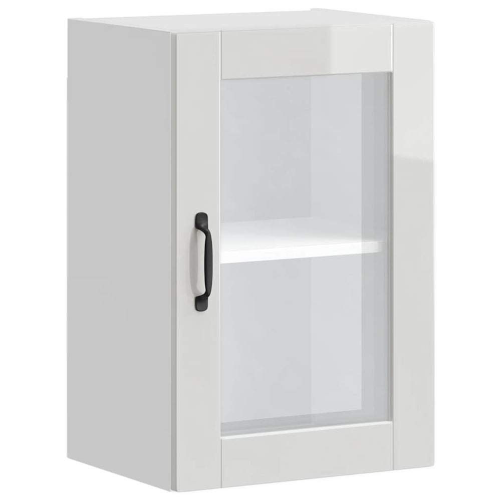 Küchen Hängeschrank Weiß Hochglanz Glastür