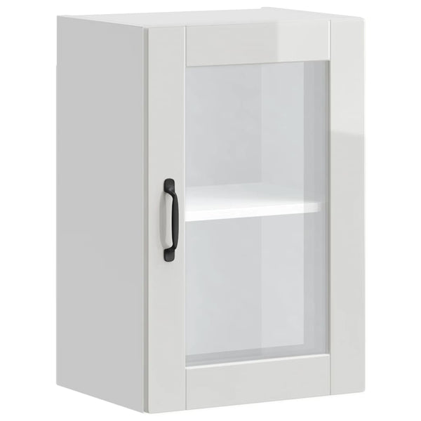 Küchen Hängeschrank Weiß Hochglanz Glastür