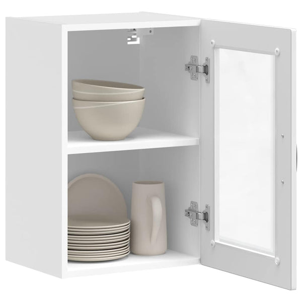 Küchen Hängeschrank Weiß Hochglanz Glastür