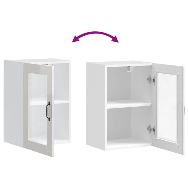 Küchen Hängeschrank Weiß Hochglanz Glastür