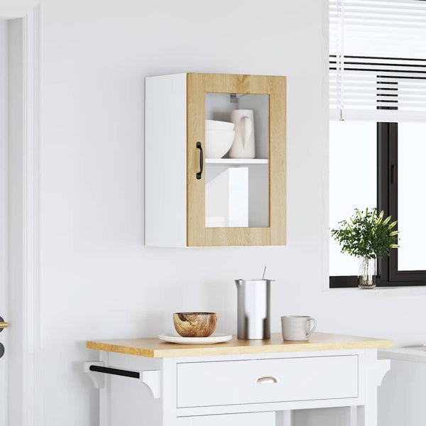 Küchen Hängeschrank Sonoma-Eiche Glastür