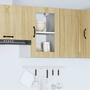 Küchen Hängeschrank Sonoma-Eiche Glastür