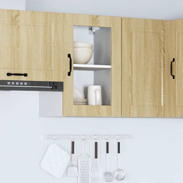 Küchen Hängeschrank Sonoma-Eiche Glastür