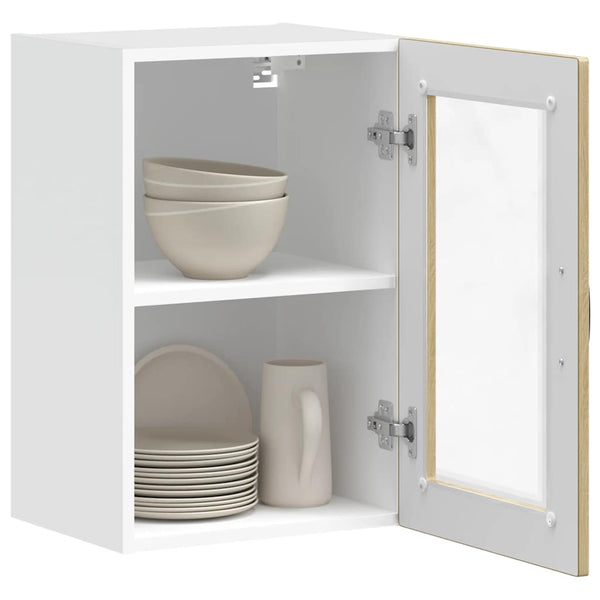Küchen Hängeschrank Sonoma-Eiche Glastür