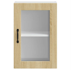 Küchen Hängeschrank Sonoma-Eiche Glastür