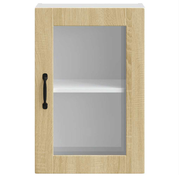 Küchen Hängeschrank Sonoma-Eiche Glastür