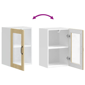 Küchen Hängeschrank Sonoma-Eiche Glastür
