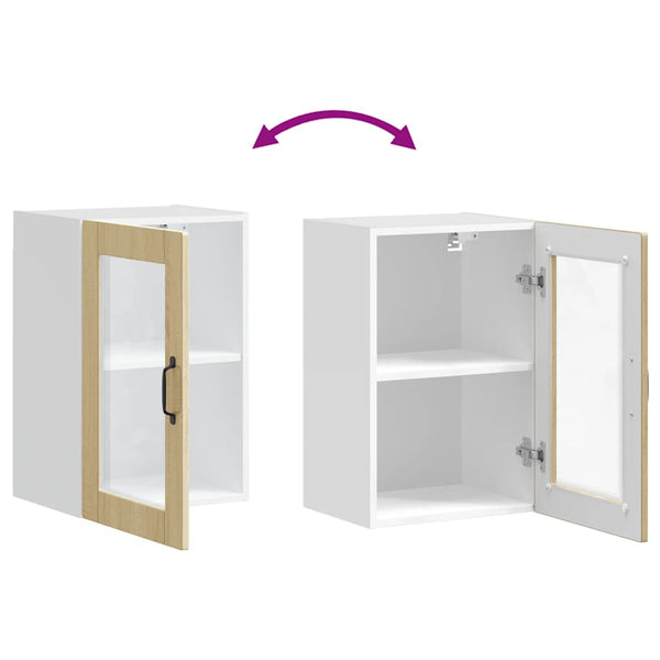 Küchen Hängeschrank Sonoma-Eiche Glastür