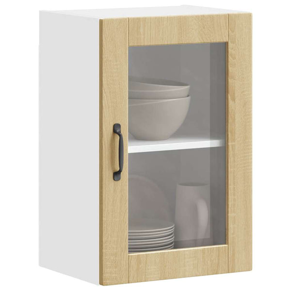 Küchen Hängeschrank Sonoma-Eiche Glastür