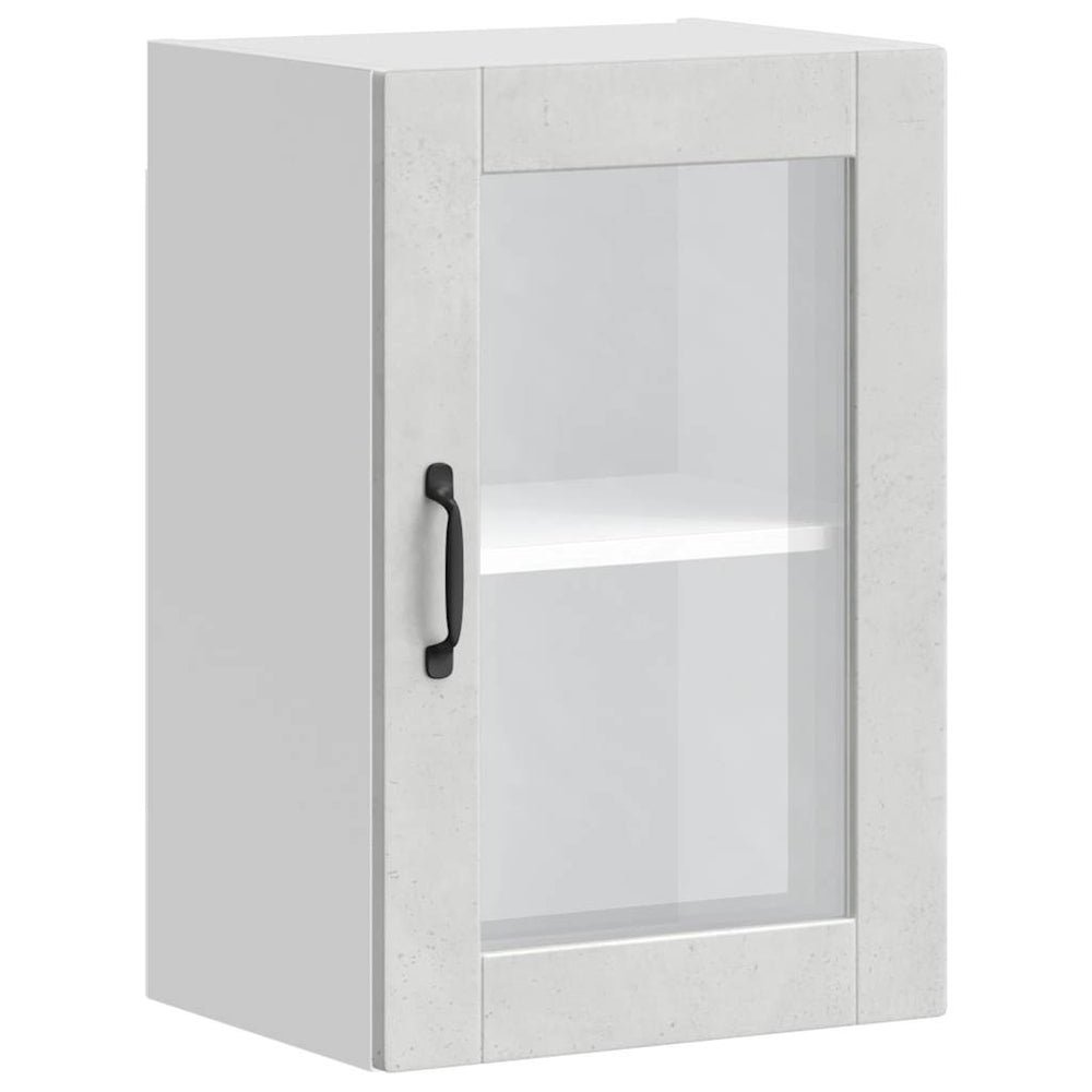 Küchen Hängeschrank Betongrau mit Glastür