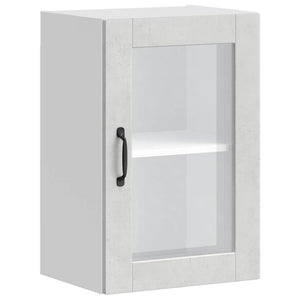 Küchen Hängeschrank Betongrau mit Glastür