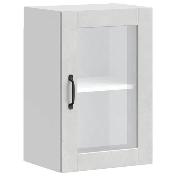 Küchen Hängeschrank Betongrau mit Glastür