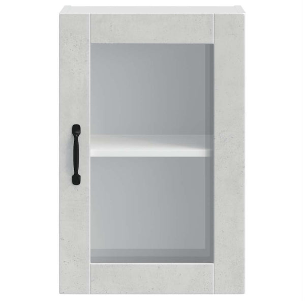 Küchen Hängeschrank Betongrau mit Glastür