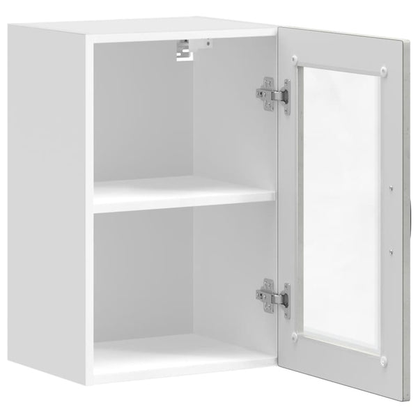 Küchen Hängeschrank Betongrau mit Glastür