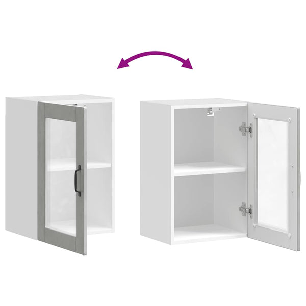Küchen Hängeschrank Betongrau mit Glastür