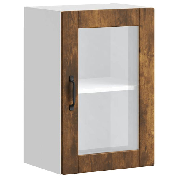 Küchen Hängeschrank Räuchereiche mit Glastür