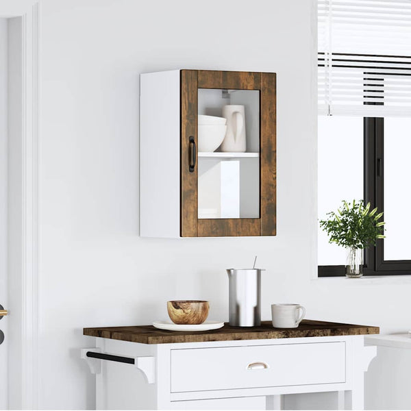 Küchen Hängeschrank Räuchereiche mit Glastür