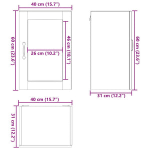 Küchen Hängeschrank Räuchereiche mit Glastür