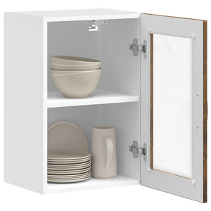 Küchen Hängeschrank Räuchereiche mit Glastür