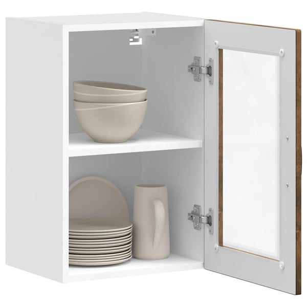 Küchen Hängeschrank Räuchereiche mit Glastür
