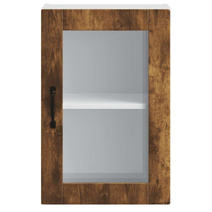 Küchen Hängeschrank Räuchereiche mit Glastür