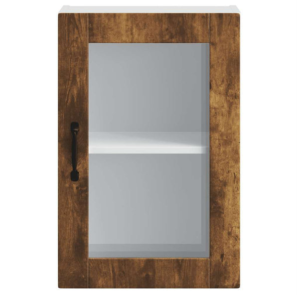 Küchen Hängeschrank Räuchereiche mit Glastür