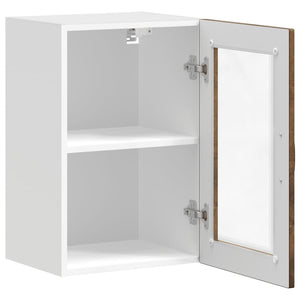 Küchen Hängeschrank Räuchereiche mit Glastür