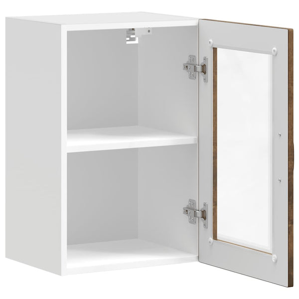 Küchen Hängeschrank Räuchereiche mit Glastür
