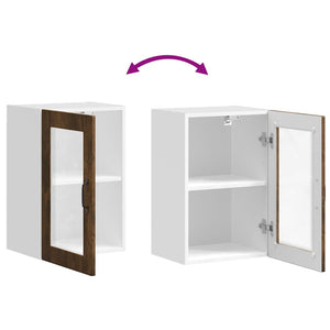 Küchen Hängeschrank Räuchereiche mit Glastür