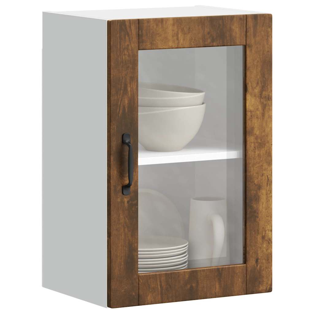 Küchen Hängeschrank Räuchereiche mit Glastür