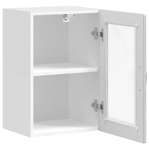 Küchen Hängeschrank Grau Sonoma mit Glastür
