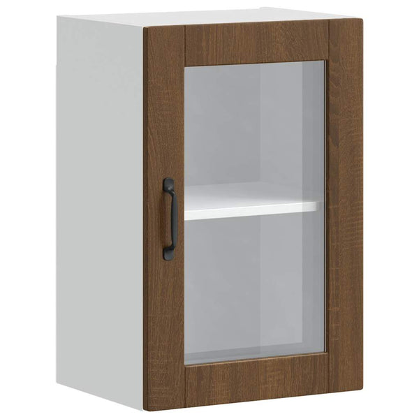 Küchen Hängeschrank Braun Eiche mit Glastür