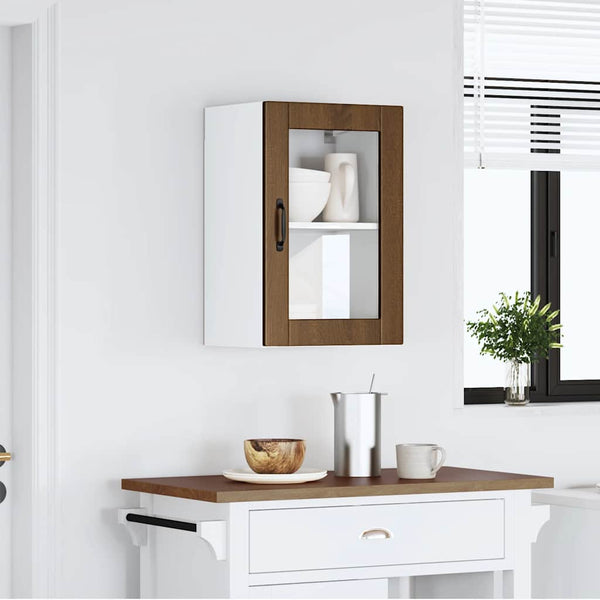 Küchen Hängeschrank Braun Eiche mit Glastür