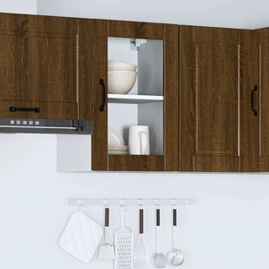 Küchen Hängeschrank Braun Eiche mit Glastür