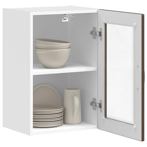 Küchen Hängeschrank Braun Eiche mit Glastür