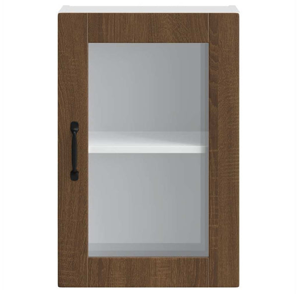 Küchen Hängeschrank Braun Eiche mit Glastür
