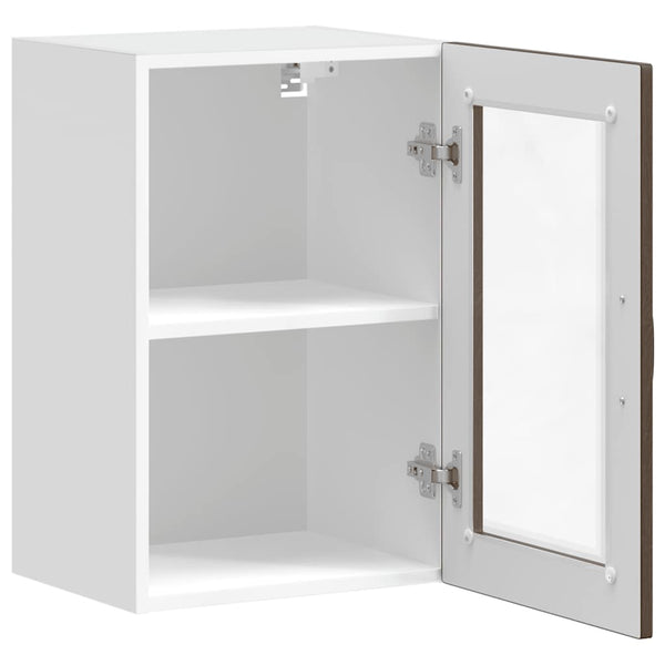 Küchen Hängeschrank Braun Eiche mit Glastür