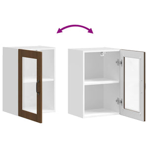 Küchen Hängeschrank Braun Eiche mit Glastür
