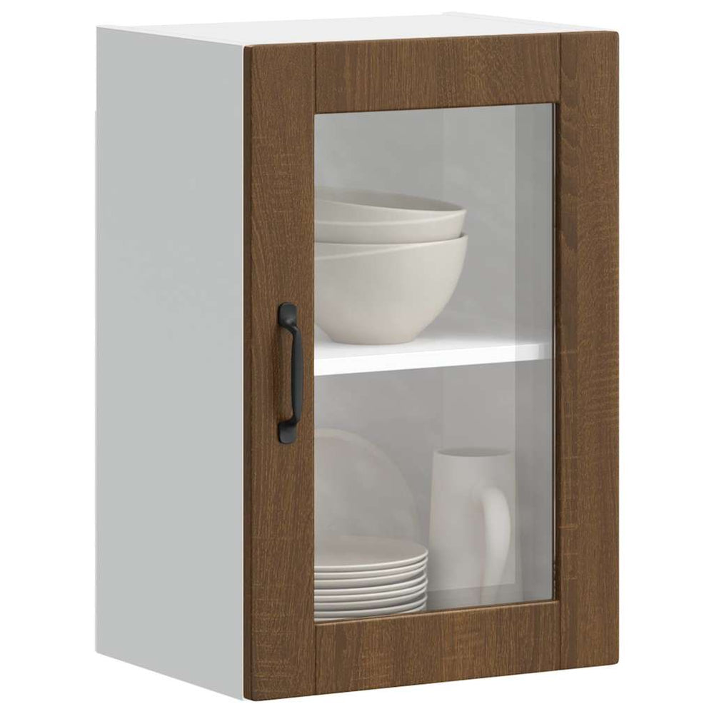 Küchen Hängeschrank Braun Eiche mit Glastür