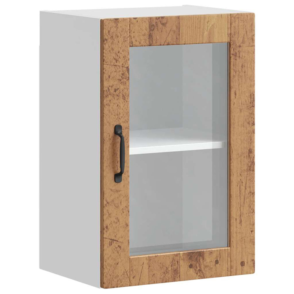 Küchen Hängeschrank Altholz-Optik mit Glastür