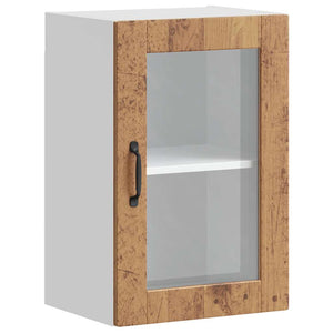 Küchen Hängeschrank Altholz-Optik mit Glastür
