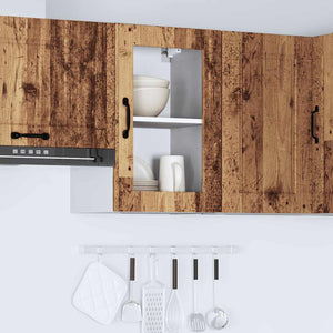 Küchen Hängeschrank Altholz-Optik mit Glastür