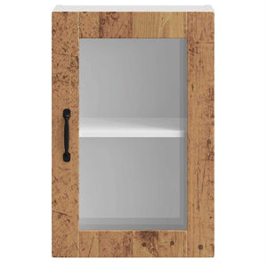 Küchen Hängeschrank Altholz-Optik mit Glastür