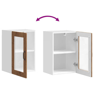 Küchen Hängeschrank Altholz-Optik mit Glastür