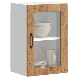 Küchen Hängeschrank Altholz-Optik mit Glastür