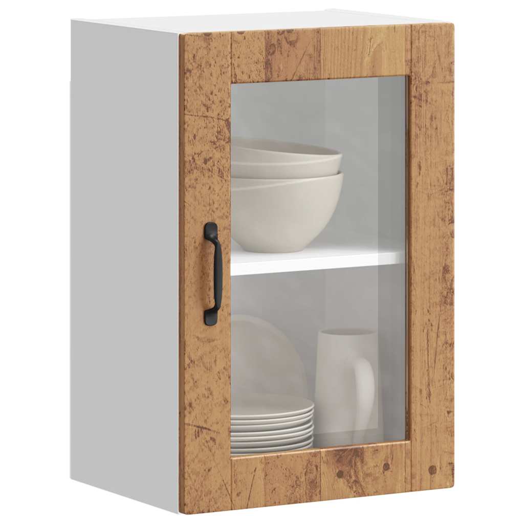 Küchen Hängeschrank Altholz-Optik mit Glastür