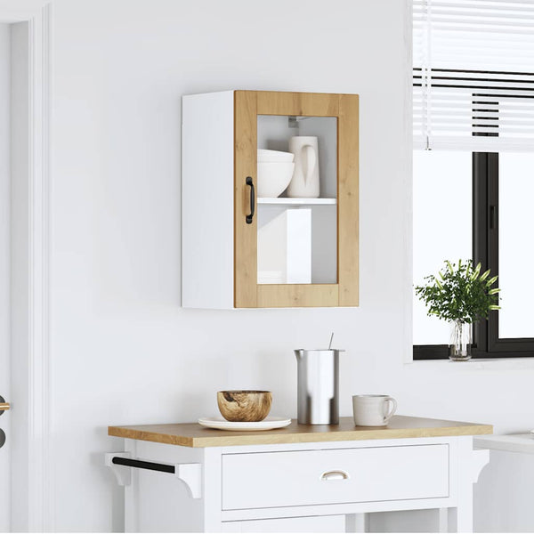 Küchen Hängeschrank Artisan-Eiche mit Glastür