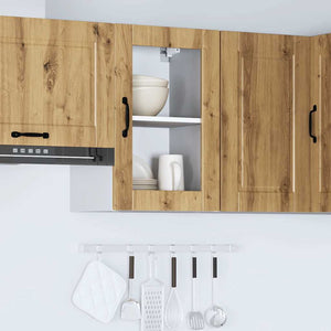 Küchen Hängeschrank Artisan-Eiche mit Glastür