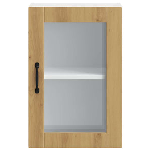 Küchen Hängeschrank Artisan-Eiche mit Glastür